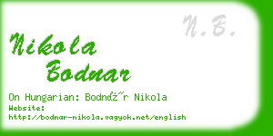 nikola bodnar business card